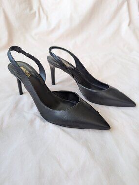 MICHAEL KORS Chelsea Leather Slingback Stiletto Pumps | 7.5